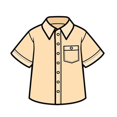 Summer cotton shirt for boy color variation for coloring on a white background