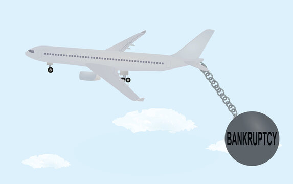 Airlines bankruptcy concept. vector illustration