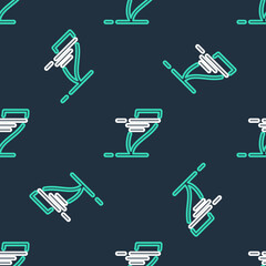 Fototapeta premium Line Tornado icon isolated seamless pattern on black background. Cyclone, whirlwind, storm funnel, hurricane wind or twister weather icon. Vector