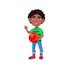 Fototapeta premium little boy play basketball cartoon vector. little boy play basketball character. isolated flat cartoon illustration