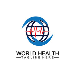 World health logo vector illustration design template