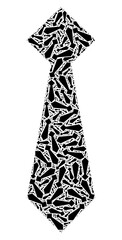 Recursive mosaic man tie. Vector mosaic is made from recursive man tie elements. Flat vector design on a white background.