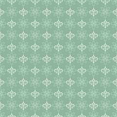 Decorative background pattern with floral ornament on a green background, wallpaper. Seamless pattern, texture. Vector image