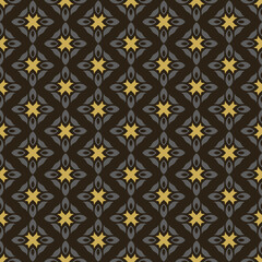 Background patterns with simple floral ornaments on a black background, wallpaper. Seamless pattern, texture. Vector image