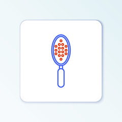 Line Hairbrush icon isolated on white background. Comb hair sign. Barber symbol. Colorful outline concept. Vector