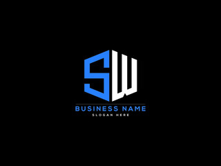 Letter SW Logo, creative sw logo icon vector for business - obrazy, fototapety, plakaty