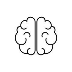 Human brain linear vector flat icon