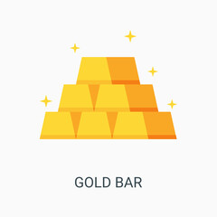 Gold bar vector illustration background in flat style. Suitable for web banners, social media, postcard, presentation and many more.