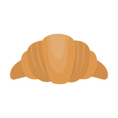 Traditional croissant vector icon. Bakery food element isolated on white background. French cuisine dessert illustration in flat style