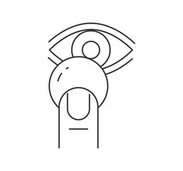 Contact lenses line icon set. Eye health, oculist.