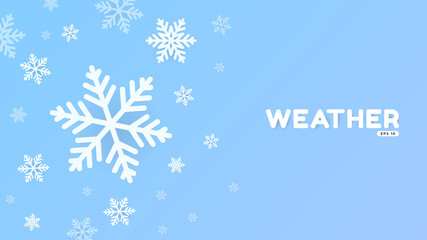 Snowflakes in winter, illustration of the weather concept , Paper cut style ,Vector illustration EPS 10