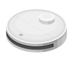 Round Vacuum Cleaner as Smart City Isometric Vector Illustration