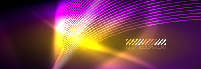 Neon dynamic beams vector abstract wallpaper background. Wallpaper background, design templates for business or technology presentations, internet posters or web brochure covers