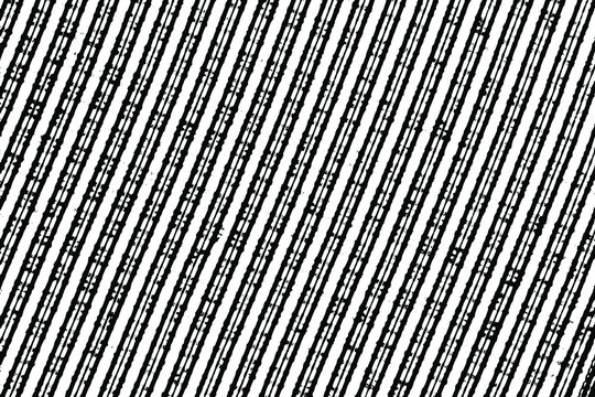 Grunge texture of the fabric surface in a diagonal checkered pattern. Abstract monochrome background. Vector illustration. Overlay Template