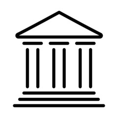 Vector column building line icon isolated on white. High quality bank and finance international symbol