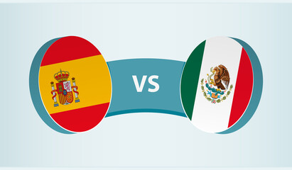 Spain versus Mexico, team sports competition concept.