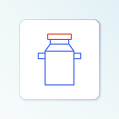 Line Can container for milk icon isolated on white background. Colorful outline concept. Vector