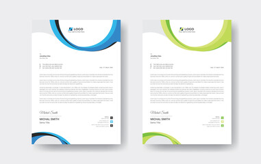 Abstract corporate business letterhead design template