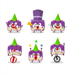 Cartoon character of grapes cake with various circus shows