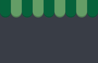 storefront Green Awning with copy space for text .Shopping Online,Ecommerce Concept.vector, illustration for banner, website, advertisement, poster,Flyer,sale promotion,Marketing