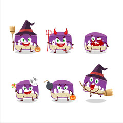 Halloween expression emoticons with cartoon character of grapes cake
