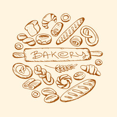 Bakery doodle illustration