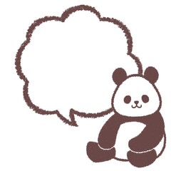 お座りパンダと吹き出し