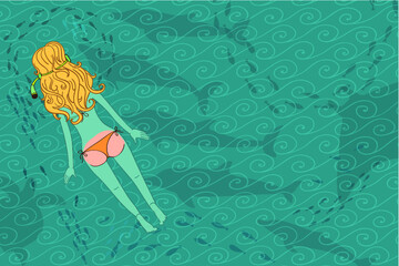 Beach vacation vector illustratin