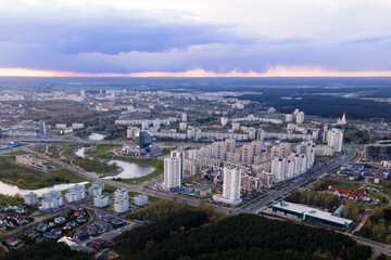 Fototapeta na wymiar Aerial view of the city of Minsk (Belarus)