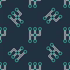 Fototapeta premium Line Gear shifter icon isolated seamless pattern on black background. Transmission icon. Vector