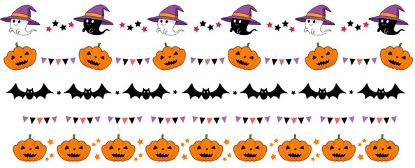 ハロウィンイラスト飾り罫セット_all