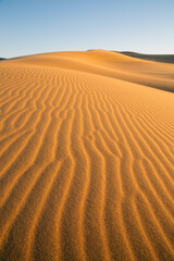 The texture of sand on the Sarykum dune is a desert in Russia, which is the second highest in the world.