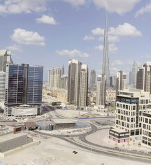 Naklejka na ściany i meble DUBAI - DECEMBER 12, 2016: Aerial view of Downtown Dubai. Dubai is a fast growing tourist destination