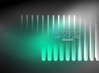 Bright neon color techno abstract background, shiny glowing neon lines in the dark background