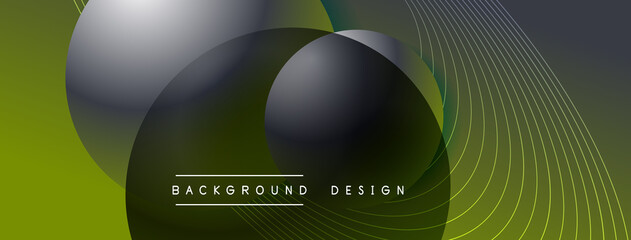 Gradient circles with shadows. Vector techno abstract background. Modern overlapping forms wallpaper background, design template