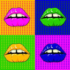 Poop art cartoon lips
