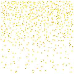 Abstract wallpaper with random falling golden stars. Pretty colors. Geometric background with confetti. Texture for design. Print for polygraphy, posters, t-shirts and textiles. Greeting cards