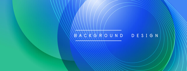 Gradient circles with shadows. Vector techno abstract background. Modern overlapping forms wallpaper background, design template