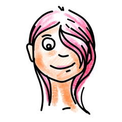 Teenager. Portrait of a nice girl. Hair dye