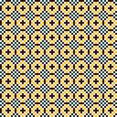 Abstract Cross Pattern generative computational art illustration