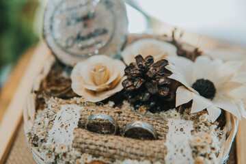 Wedding ring on spa