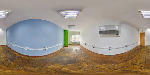empty room without furniture. full spherical hdri panorama 360 degrees in interior white room for office, store or clinic in equirectangular projection. VR AR concept