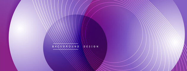 Gradient circles with shadows. Vector techno abstract background. Modern overlapping forms wallpaper background, design template