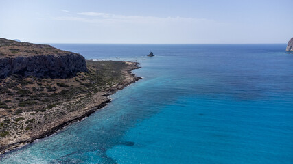 Amazing beach with turquoise water at Balos Lagoon and Gramvousa in Crete