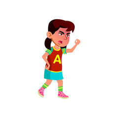 angry little girl fan screaming on sport team cartoon vector. angry little girl fan screaming on sport team character. isolated flat cartoon illustration