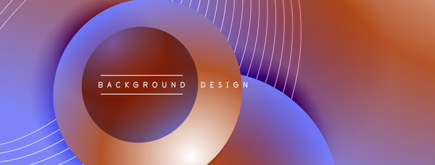 Fototapeta premium Gradient circles with shadows. Vector techno abstract background. Modern overlapping forms wallpaper background, design template