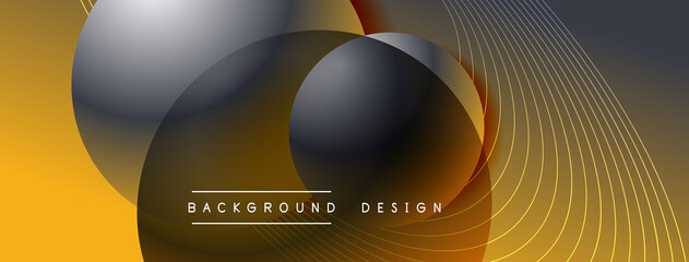 Gradient circles with shadows. Vector techno abstract background. Modern overlapping forms wallpaper background, design template