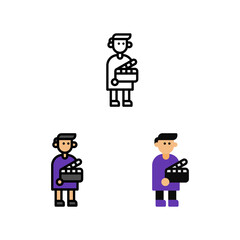 Film Director Person movie in Cinema Theatre Icon, Logo, and illustration