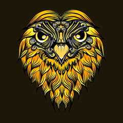 owl head illustration