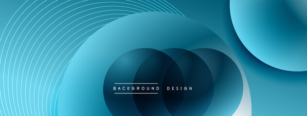 Gradient circles with shadows. Vector techno abstract background. Modern overlapping forms wallpaper background, design template